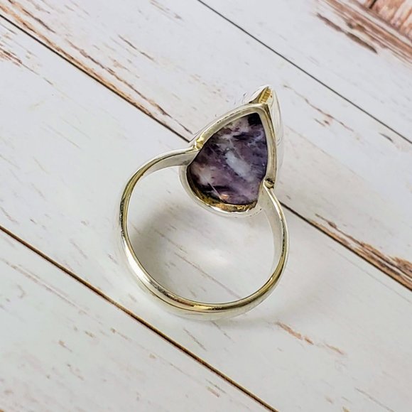Violet Flame Opal Sterling Ring - Picture 5 of 6